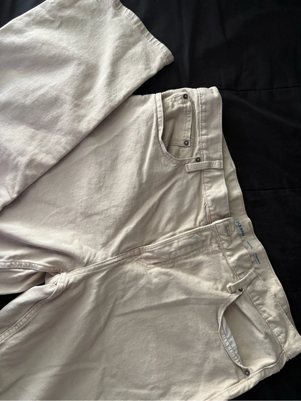 Men’s Cream Straight-Leg Jeans